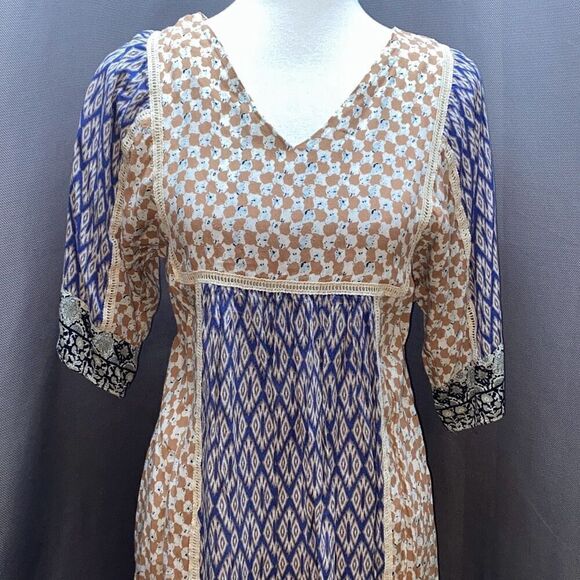 Sundance boho hippie peasant dress XS short & sweet patchwork - Picture 3 of 10